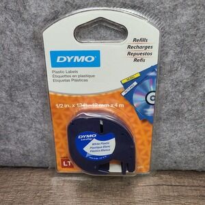 DYMO LetraTag Plastic Label Tape‎ Cassette 1/2" x 13ft - White